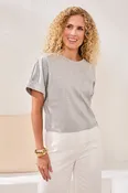 BLUE THREAD SOFT TOUCH MERCERIZEDCOTTON CREW NECK T-SHIRT