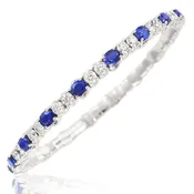 18K White Gold Diamond And Saphire Picchiotti Xpandable Bracelet