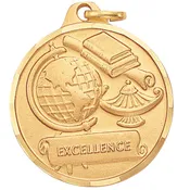 1 1/4 inch Globe with Lamp and Books, Excellence Stamped E900428