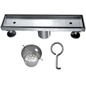 12 Inch Tile Insert Linear Drain with Adjustable Leveling Feet