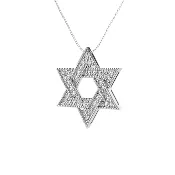 14k Gold and Diamond 1.16 Total Weight Star Of David Pendant