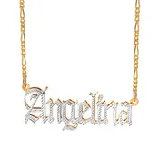 Custom Double Plated Name Necklace "Angelina"