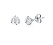 14k White Gold 1.02ctw Diamond 3-Prong Martini Stud Earrings