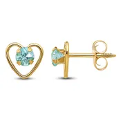 Aquamarine Earrings 14K Yellow Gold