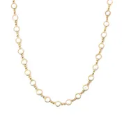 18K Yellow Gold Long Bezeled Moonstone Necklace