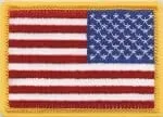 2 1/4″ X 3 1/2″ Reverse American Flags, Gold Border