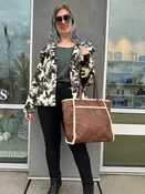 Alexis sherpa trim tote bag
