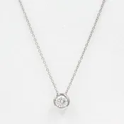 The 0.5ct Diamond Bezel Necklace in White Gold