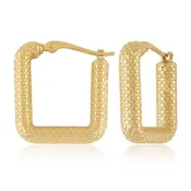 14k Faceted Square Hoop Earrings