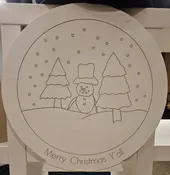 Round Wooden Merry Christmas Y'all Engraved Snow Globe Wall Hanging — TJ Builds