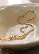 18K Petite Beaded Necklace | Tave