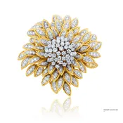 14KT Two-Tone Gold Vintage Diamond Brooch and Pendant