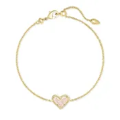 Ari Heart Gold Chain Bracelet in Iridescent Drusy