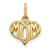 14K "Mom" Heart Pendant