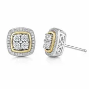 .01ctw Diamond Cluster Earrings