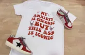 Anxiety Chronic Red and White Tee