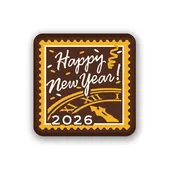 2026 New Year Stamp Chocolate Cake Decoration