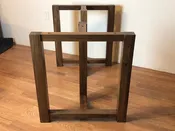 Tri-square Walnut Wood Table Legs – Solid Wood End Base for Dining Tables 28" tall