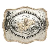 Andwest Beaded Bull Rider en alpaca silver Buckle