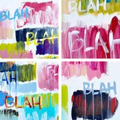 20x20 S/4 Blah Blah II Framed Wall Art (Frames: Black, Silver or Gold)