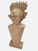 Large Rare Artist Carved Sculpture of Jean-Michel Basquiat — Yardley Home