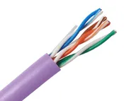 1000FT CAT5E Riser Bulk Ethernet Cable: CMR UL Listed, Solid Copper UTP, 24 AWG, Purple