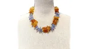 Amber and chalcedony necklace NECK01490 — Necklaces designed and created by Armeny Custom Jewelry Design