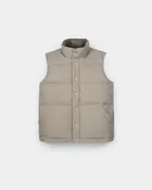 Down Italian Vest - Dry Wax Cotton - Stone