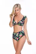 BLACK FLORAL HIGH WAIST BIKINI SET