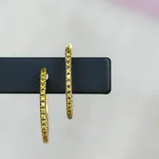 0.13 CTW Yellow Diamond Micro Hoop Earrings