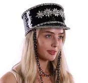 Black Parade Hat with Chain