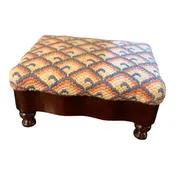 10"D x 14"D x 7"H Antique Needlepoint Foot stool