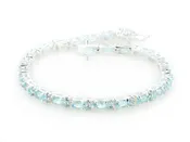 10.5cttw Natural Sky Blue Topaz Tennis Bracelet Sterling Silver 7.5"