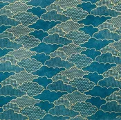 20x30 Cloud, gold on dark teal