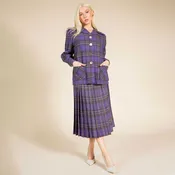 1940s Pendleton Purple Plaid Wool Skirt Suit — US 2/4