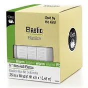 ¾” Wide No-Roll Elastic, White
