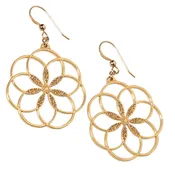 7 Rings of Peace Gold-dipped Earrings on French Hooks
