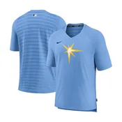 Men's Tampa Bay Rays Nike Light Blue Authentic Collection Pregame Raglan Performance V-Neck T-Shirt