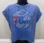 76ers Basketball Vintage Washed More Cropped Tee