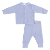 Chenille Blue Cardigan 4 Pc Set