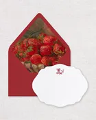 Luxury vintage strawberry note cards set of 10 A6 heirloom stationery. Premium botanical-themed card — InvitoBella