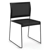 Armless Mesh Stack Chair in Black