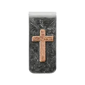 3D Money Clip Tooled with Copper Cross - D250017097