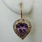 14k Carmen Iolite and Diamond Earrings (.55ct)