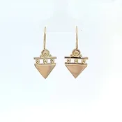Gold Hand-Crafted Triangle Drop Earring