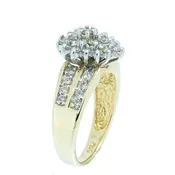 0.82 CTW Ladies Pear Shaped Diamond Cluster Ring 10K Gold