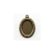 Fancy Edge Pendant Settings 18x13mm Oxidized Brass (6) - Vintage Jewelry Supplies