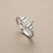 2ct Emerald Cut Diamond Engagement Ring | Accented Engagement Ring