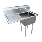 Chef AAA - 41855, Commercial 1 Compartment Pot Sink 3.5" 1 Drain Board NSF