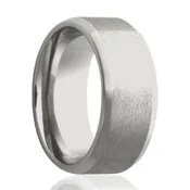Cobalt Satin 8Mm Beveled Edge Ring Size 11.5